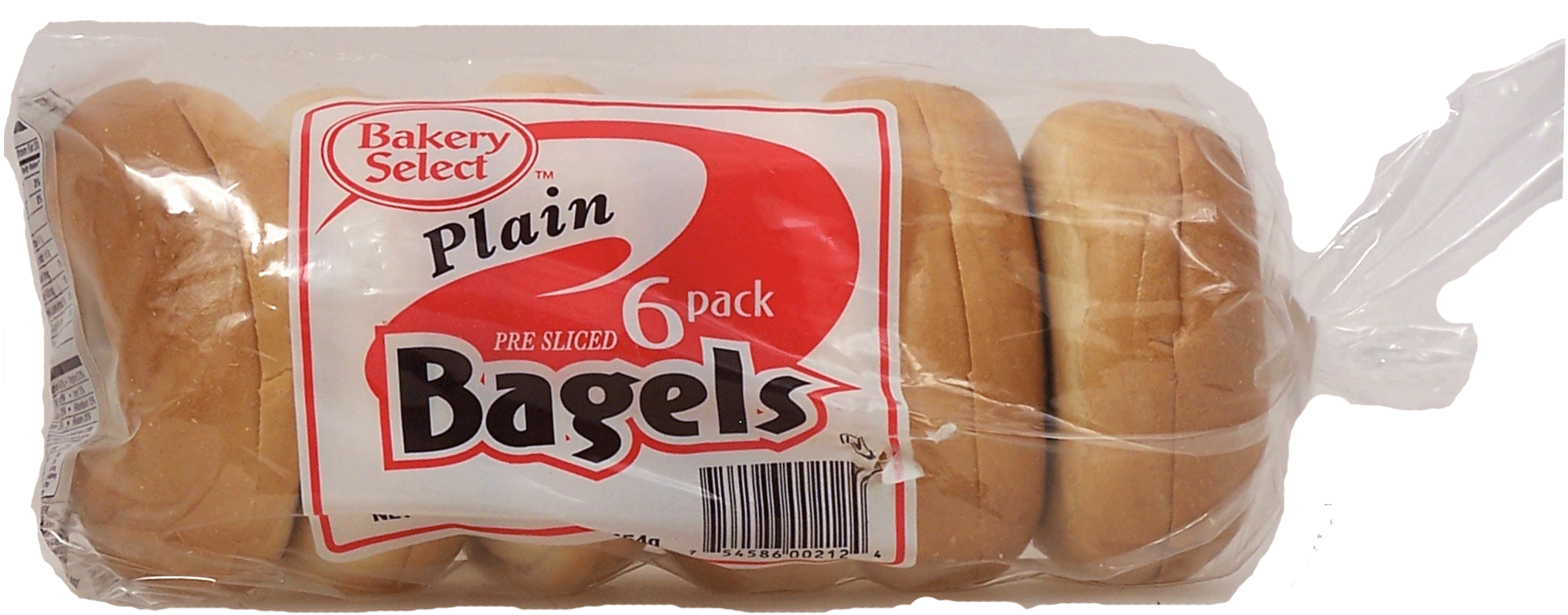 Bakery Select&nbsp;&nbsp;plain pre sliced bagels, 6 pack Full-Size Picture